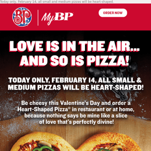 Love at first bite... Order your Heart-Shaped Pizza® tonight!💗🍕