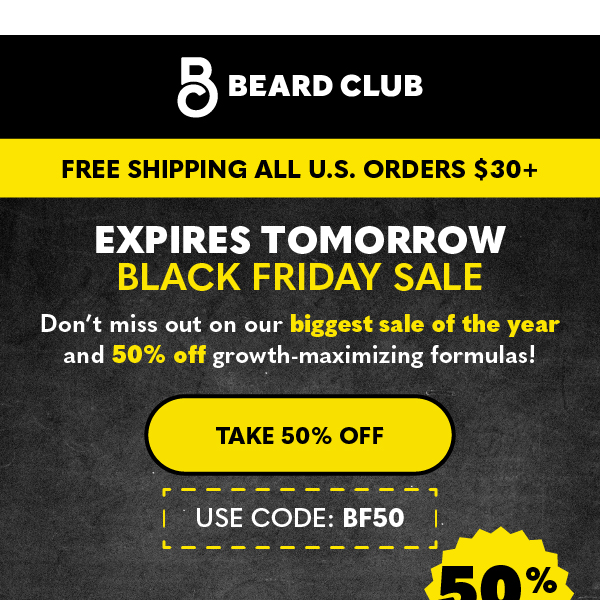 Expires tomorrow: Black Friday Sale