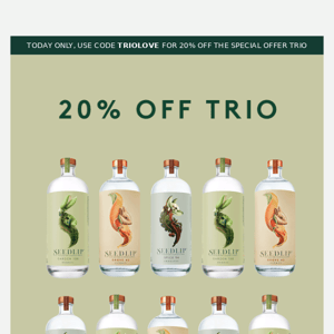 Take 20% off the Seedlip Trio!