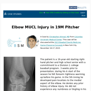 New Case: Elbow MUCL Injury in 19M Pitcher