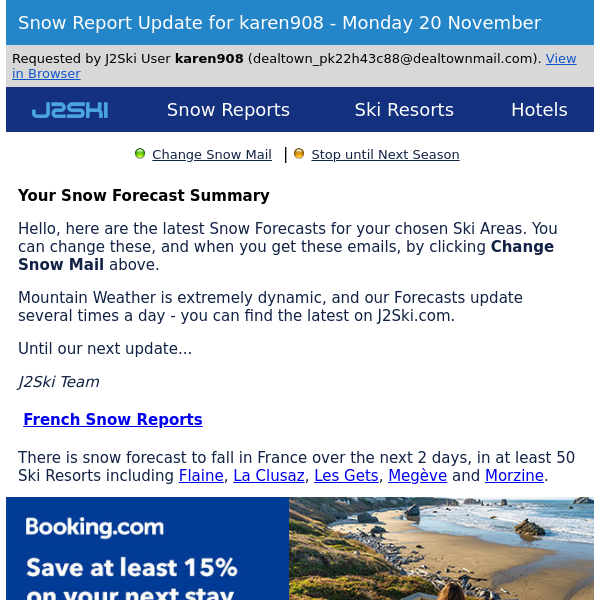 J2Ski Forecast Update - Samoëns - 20 November - J2Ski908