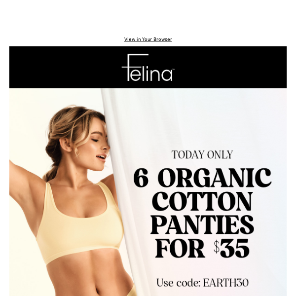 6 Organic Cotton Panties for $35!