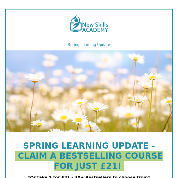 Spring Learning Update: £21 Courses this Week!