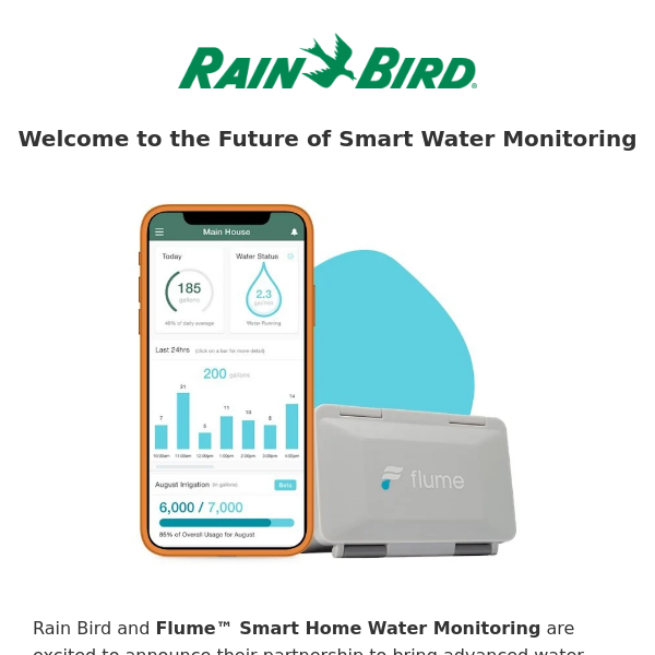 [May 9 Webinar]  Rain Bird + Flume Partnership: The Future of Smart Water Monitoring.