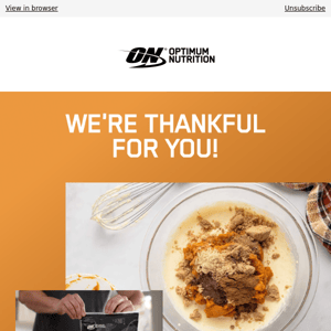 Happy Thanksgiving from Optimum Nutrition