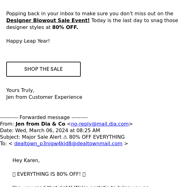 FWD: Happening Now: 80% OFF Designer Sale