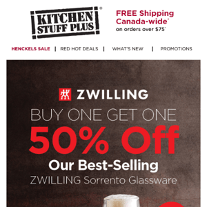 Buy One Get One 50% Off ZWILLING Sorrento Double Wall Glassware