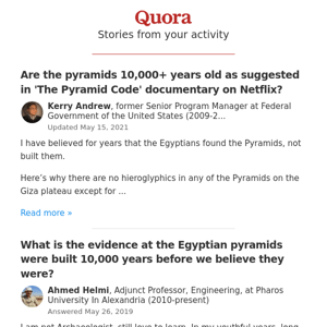 More related to "Are the Pyramids of Egypt actually 4,000 years old, as the official science tells us,...?"