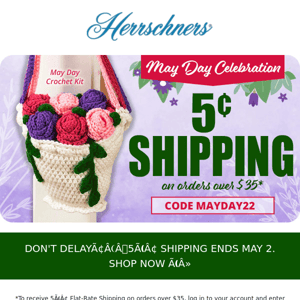 👋👋👋 LAST CALL for 5¢ Shipping!