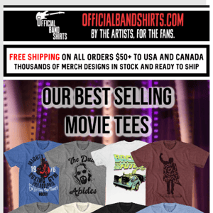 🔥 Hot off the press (our best selling movie t-shirts)