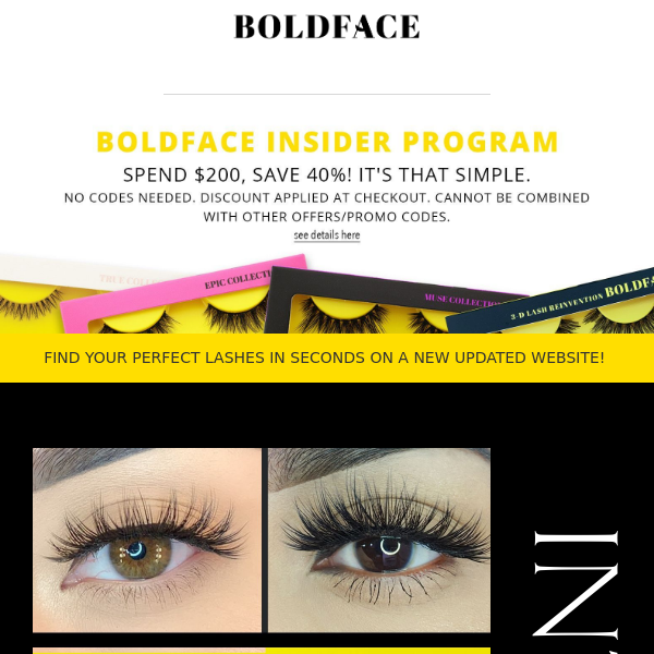40 Off Our Lashes Boldface Makeup