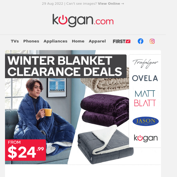 Winter Clearance: Cosy Bedding from $24.99 - Weighted Blankets, Plush Mink Blankets & More