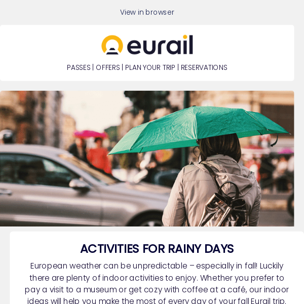 Surviving rainy days with Eurail 🚂☂️