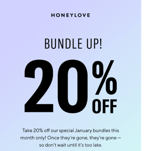 20% off won’t last long