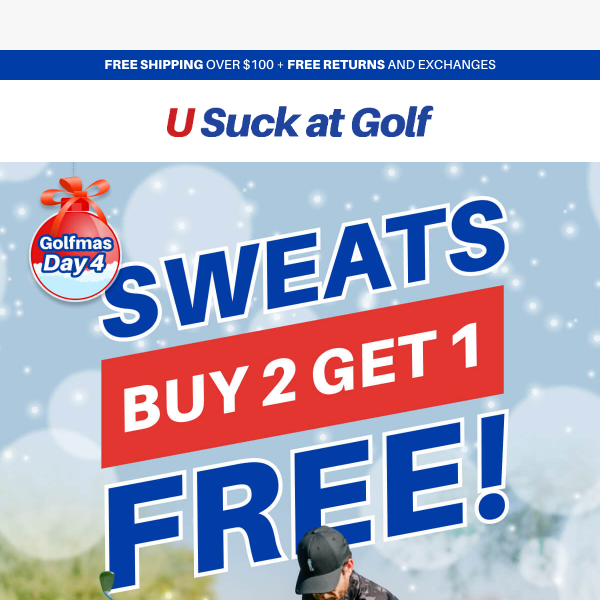 Golfmas Day 4: Buy 2 Golf Sweats, Get 1 Free! 👖👖👖