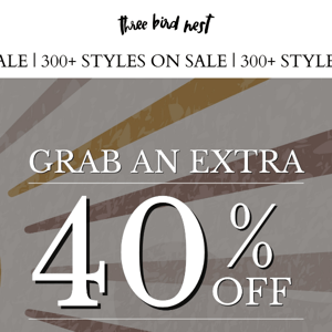 How to get an Extra 40% OFF this weekend!