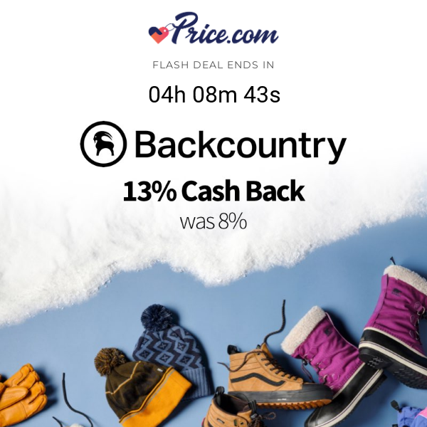 Hurry! Flash Deal: 13% Cash Back at Backcountry – Today Only!