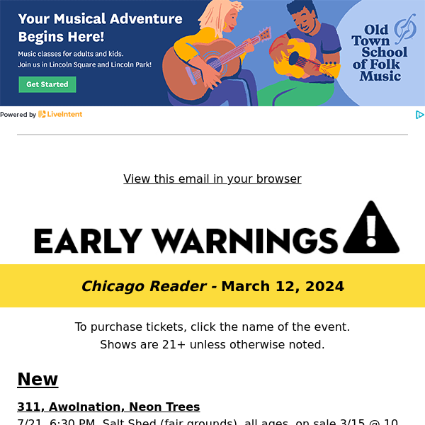EARLY WARNINGS: Chicago Blues Festival, the Dillinger Escape Plan, Kamasi Washington
