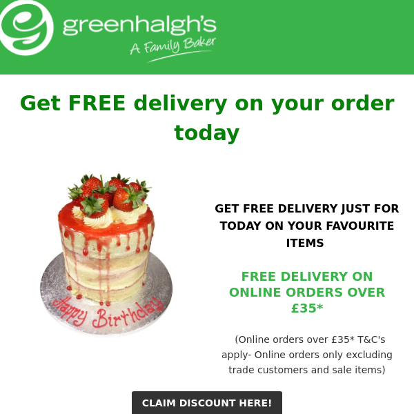 FREE DELIVERY.... JUST FOR TODAY... LAST CHANCE