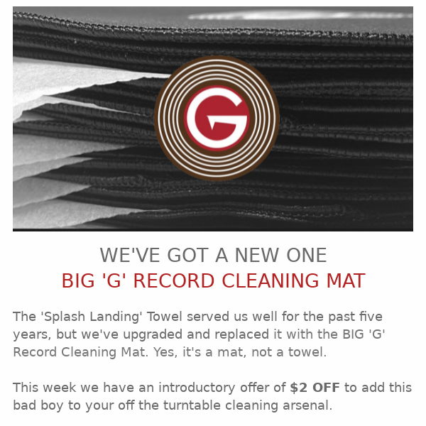 The new BIG 'G' Record Cleaning Mat