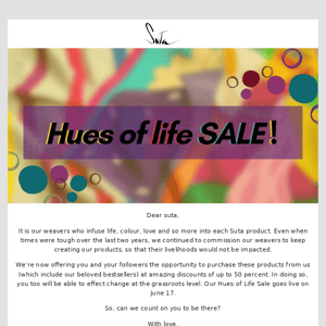 Suta, here’s why all our products are 50% off!