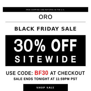 Our Black Friday Sale Ends Tonight 11:59pm PST!