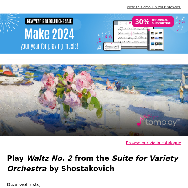 🎻 New sheet music: Play a Waltz by Shostakovich