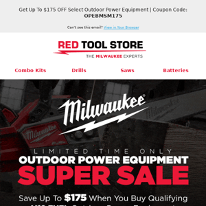 Get Up To $175 OFF - Milwaukee Outdoor Power Equipment Sale