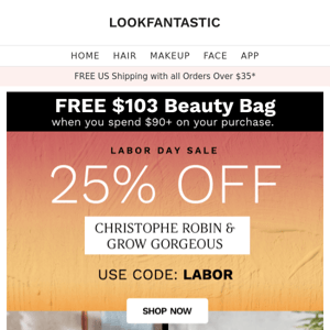 Act Fast! 25% off Christophe Robin & Grow Gorgeous