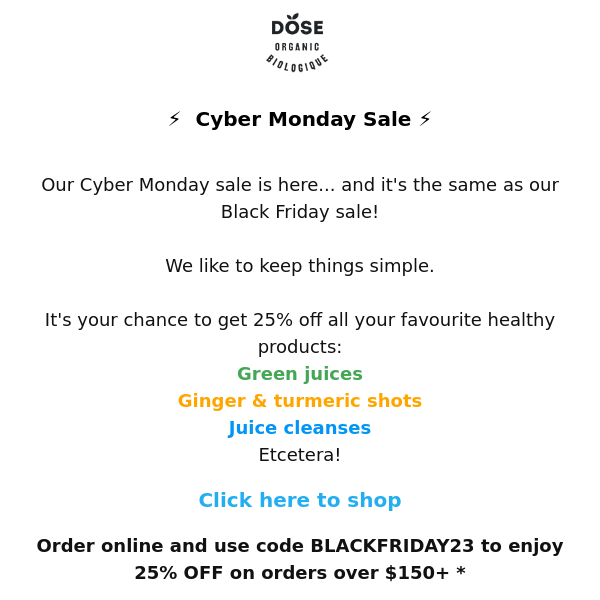 ⛔️ Cyber Monday: 25% OFF ⛔️