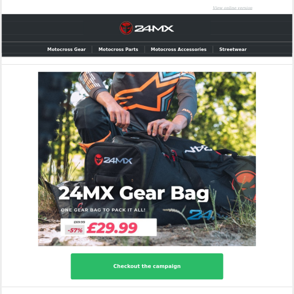 The deal is over soon: all-in-one gear bag - 24MX