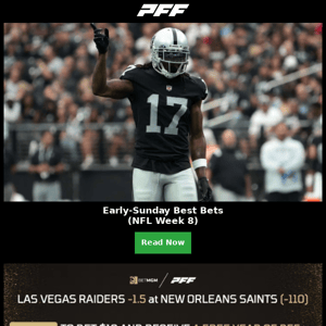 Raiders-Saints Edge, NFL Week 8 Early Best Bets | Fantasy Rankings 3.0