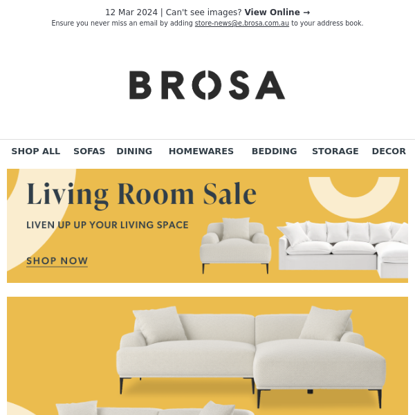 60% OFF Standard Retail Price on Brosa Seta Sofa with Chaise in our Living Room Sale!