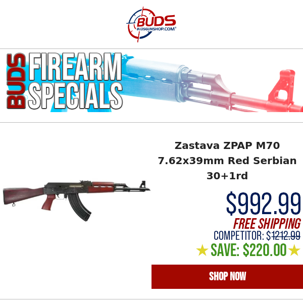 🔥FREE SHIPPING & $220 off Zastava Arms AK47!📦