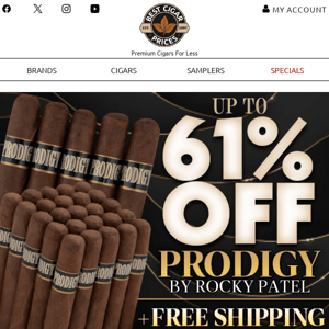 🎓 Prodigy by Rocky Patel Up To 61% Off + Free Shipping 🎓