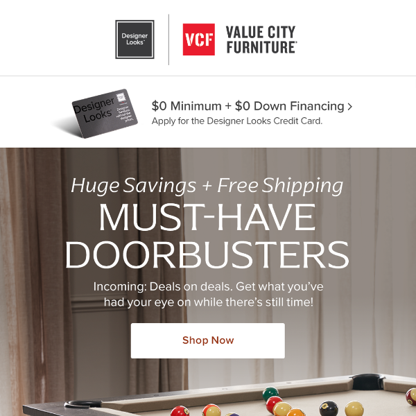 Doorbusters with free shipping? Yes, please.