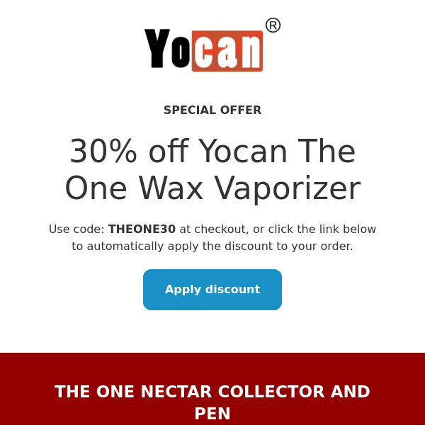 30% Off Yocan's The One Flash Sale!