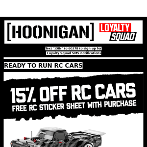 15% OFF RC CARS