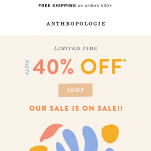 One more chance: EXTRA 40% OFF!