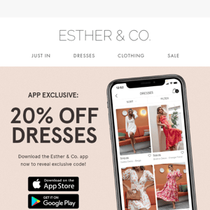 App Exclusive: 20% OFF Dresses!! ✨📱