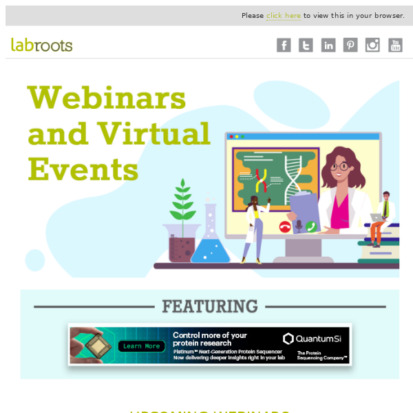 Webinars and Virtual Events Weekly Newsletter