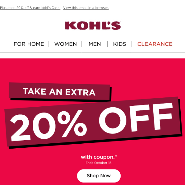 20% Off Kohl's Coupons, Promo Codes & Deals - October 2023