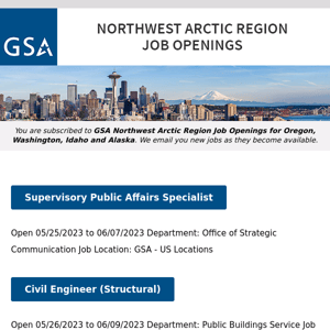 New/Current Job Opportunities in the GSA Northwest Arctic Region