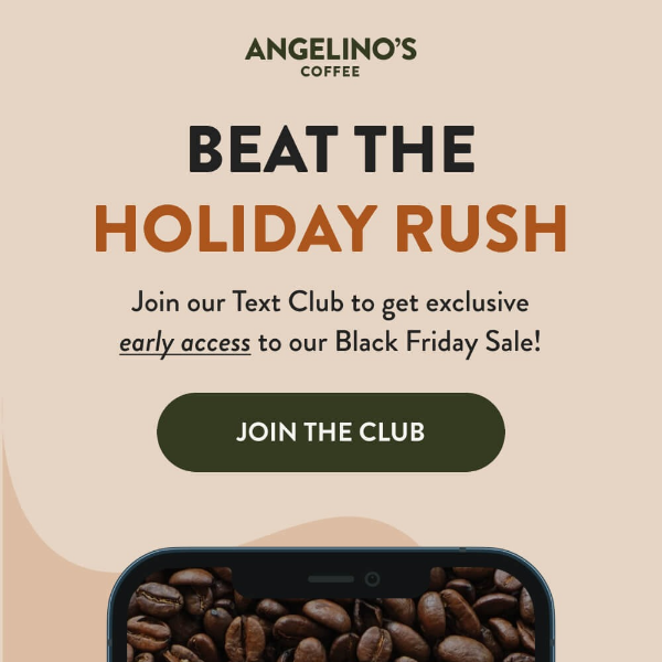 You're invited to the club Angelino's Coffee
