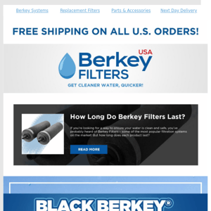 Save Big On Our Black Berkey Elements!