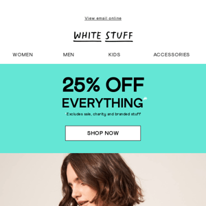 25% off everything for the cold weather