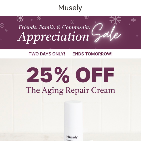 25% OFF The Aging Repair Cream! Two Days Only 🌟