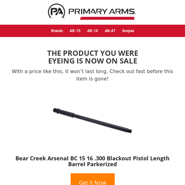 💲 Price drop! Bear Creek Arsenal BC 15 16 .300 Blackout Pistol Length Barrel Parkerized is now on sale… 💲