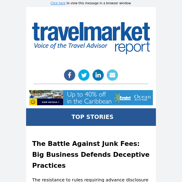Battle Against Junk Fees Continues, Another Destination Imposes Cruise Tax, Cyber Monday, & more
