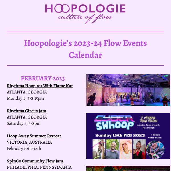 ANNUAL FLOW EVENTS CALENDAR 2023-24